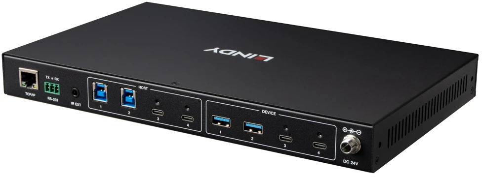 USB Matricos Jungiklis - Lindy 4x4 USB 3.2 Gen 1 Type A/C Matricos Jungiklis, 5 Gbps
