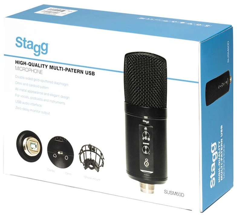 Dvigubas kondensatorinis USB mikrofonas Stagg SUSM60D