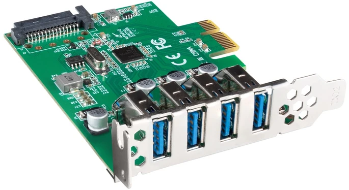 LANBERG išplėtimo plokštė PCI Express > 4 x USB 3.1 GEN1 + žemo profilio laikiklis
