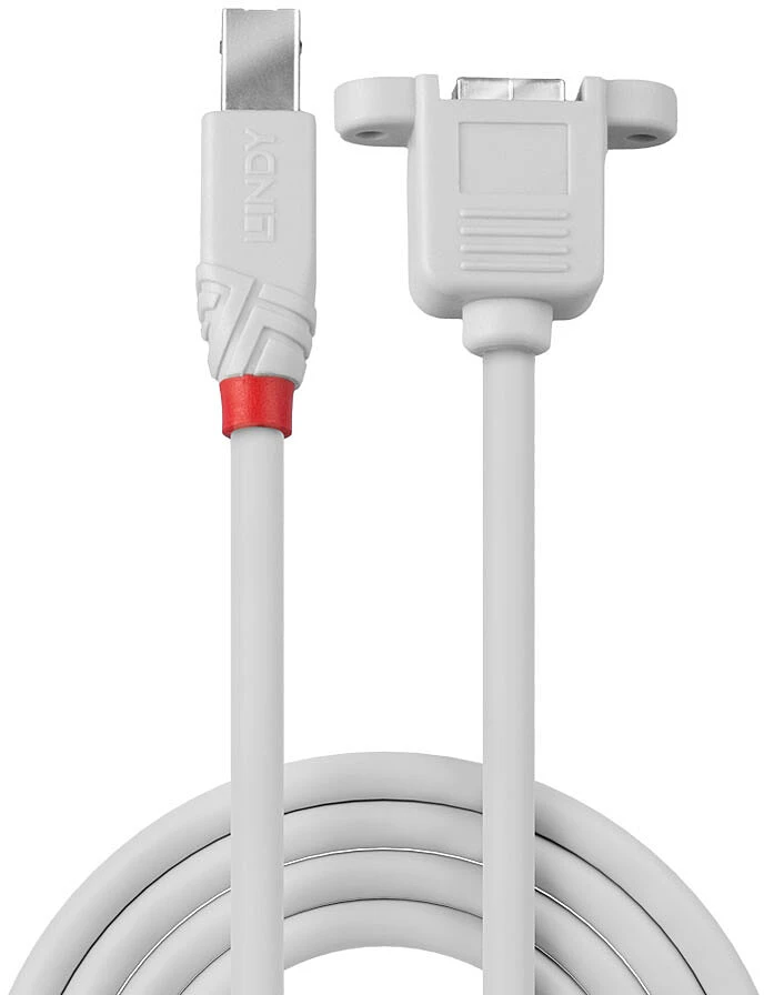 USB Prailginimo Kabelis - Lindy USB 2.0 Type-B M Į F 1 m Šviesiai Pilkas