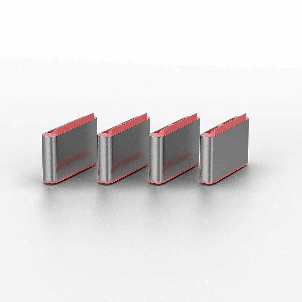 USB Priedas - LINDY USB C Prievado Blokatorių Rinkinys, 4 vnt. + raktas, ABS, Rožinė