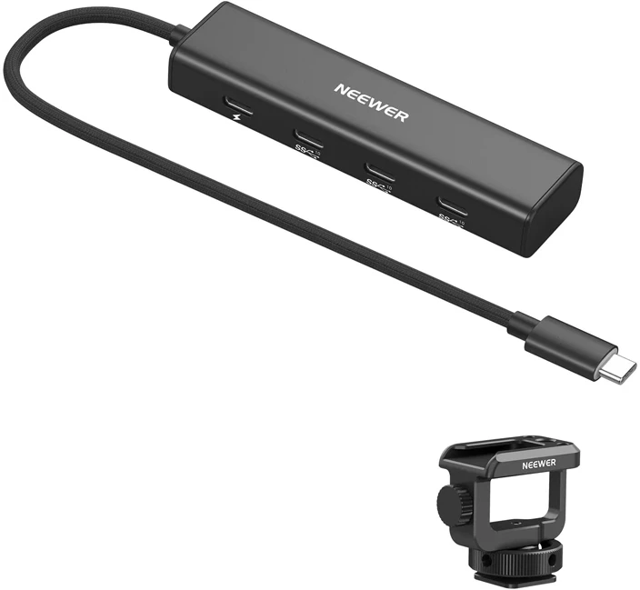 USB Šakotuvas - NEEWER PS020E 4 Prievadų USB-C, Juodas
