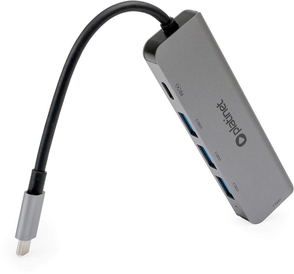 USB Šakotuvas - Platinet Daugiafunkcis Adapteris 5-in-1 46235, USB-C, 4 USB 3.2 Prievadai, 5 Gb/s, 100 W PD