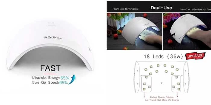 UV LED nagų lempa SUNUV Sun 9C Plus, 36W