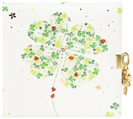 Užrašų knygelė - GOLDBUCH 44423 Lucky Clover 96 Puslapių, Užraktas, 17x17 cm, Balta