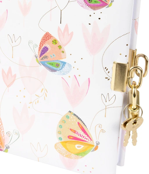 Užrašų knygelė - GOLDBUCH 44589 Mariposa 96 Puslapių 17x17 cm Su Užraktu Balta