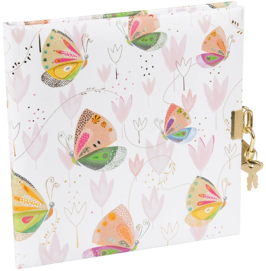 Užrašų knygelė - GOLDBUCH 44589 Mariposa 96 Puslapių 17x17 cm Su Užraktu Balta