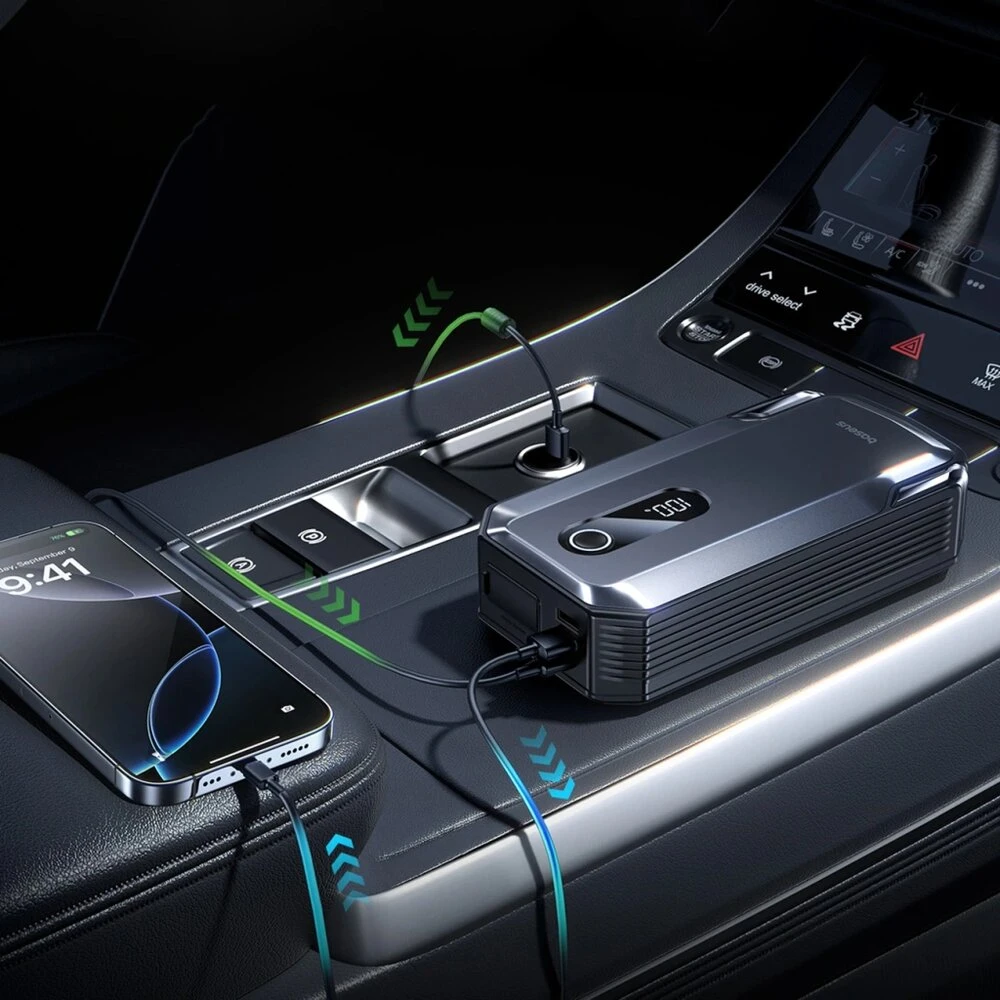 Užvedimo Įrenginys - Baseus C0120500 20 000 mAh 12 V 10 L Benzininiams Varikliams, 6 L Dyzeliniams Varikliams Su Laidais