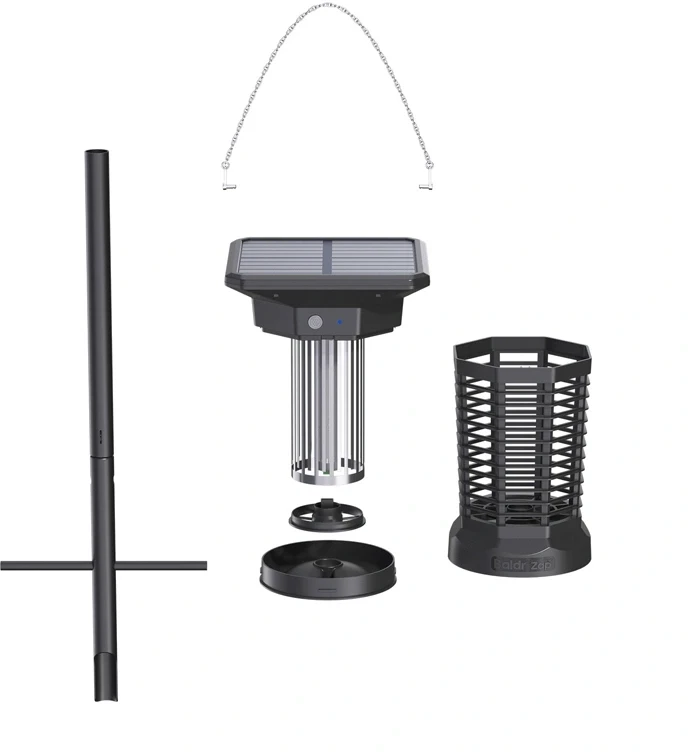 Vabzdžių naikinimo lempa - RainPoint BALDRTHERM BZ501FRF saulės energija veikianti vabzdžių naikinimo lempa, 3 000 V, 8 000 mAh, 12 val., USB-C, IPX4