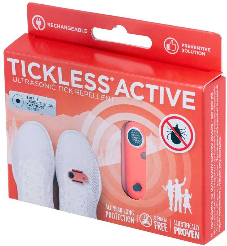 Protectone TickLess Active žmonių ultragarsinis pakabukas nuo erkių ir blusų, įkraunamas, oranžinis