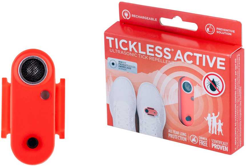 Protectone TickLess Active žmonių ultragarsinis pakabukas nuo erkių ir blusų, įkraunamas, oranžinis
