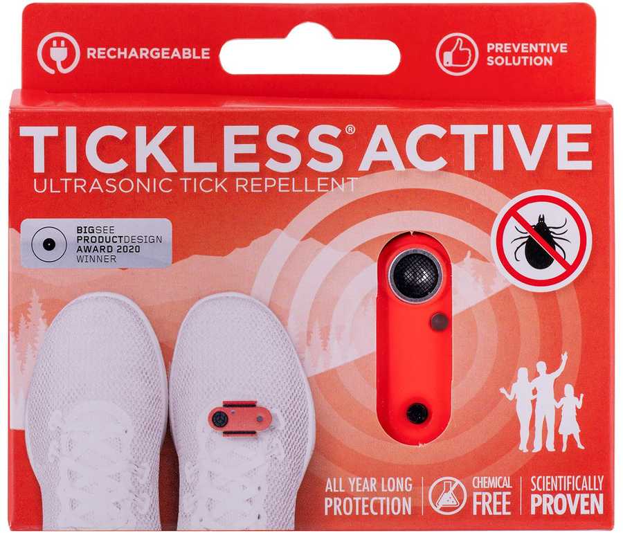 Protectone TickLess Active žmonių ultragarsinis pakabukas nuo erkių ir blusų, įkraunamas, oranžinis