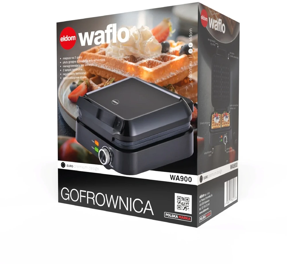 Vaflinė ELDOM WA900 WAFFLE IRON 1200W Juodas