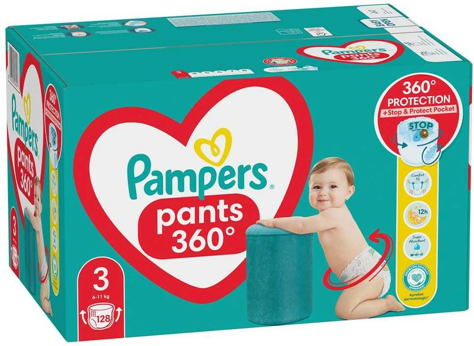 Sauskelnės - kelnaitės Pampers Pants 3 Dydis,  6-11kg, 128vnt.