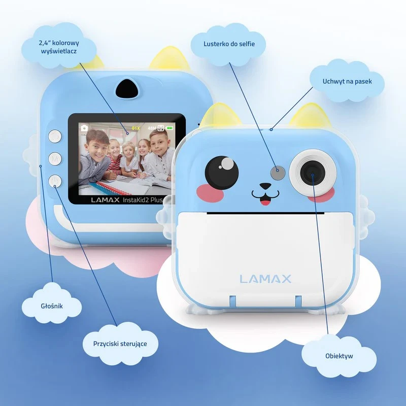 Kids’ camera LAMAX InstaKid2 Plus, mėlynas