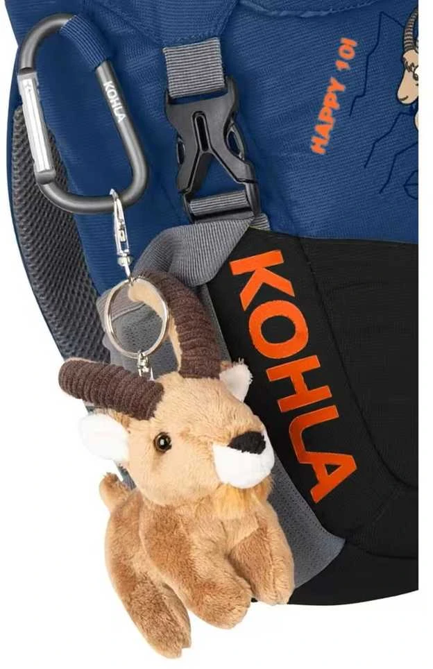 KOHLA Happy 10 L tamsiai mėlyna vaikiška žygio kuprinė su bijūnų raštu