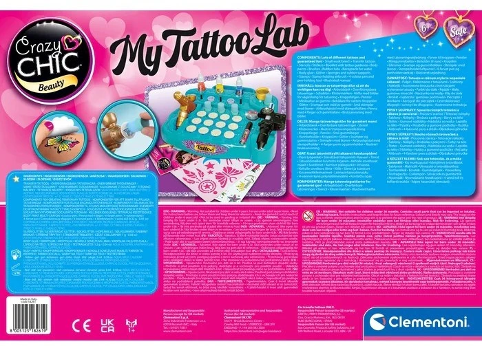 Clementoni rinkinys – Crazy Chic tatuiruočių studija