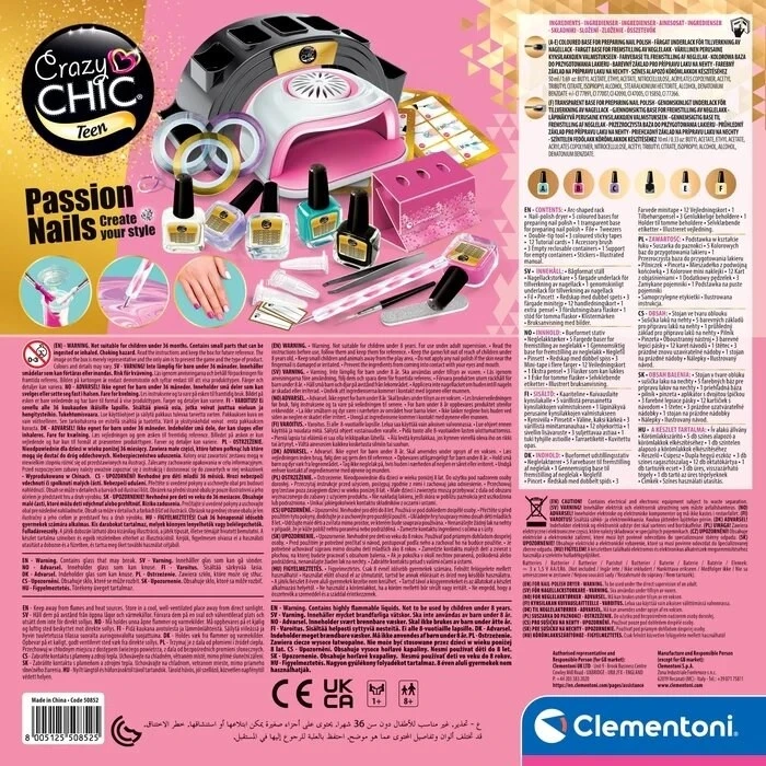 Manikiūro rinkinys Clementoni Crazy Chic 50852 vaikams nuo 8 metų