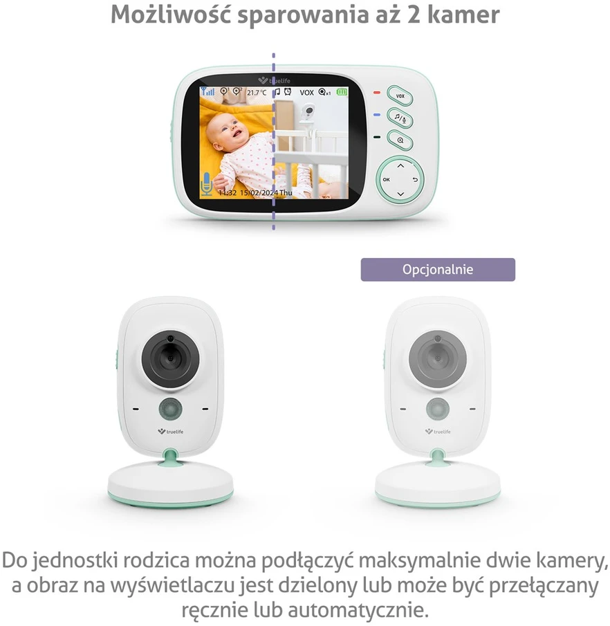 TLF Mobili auklė TrueLife NannyCam H32 Pro LCD 3,2” IPS 20fps