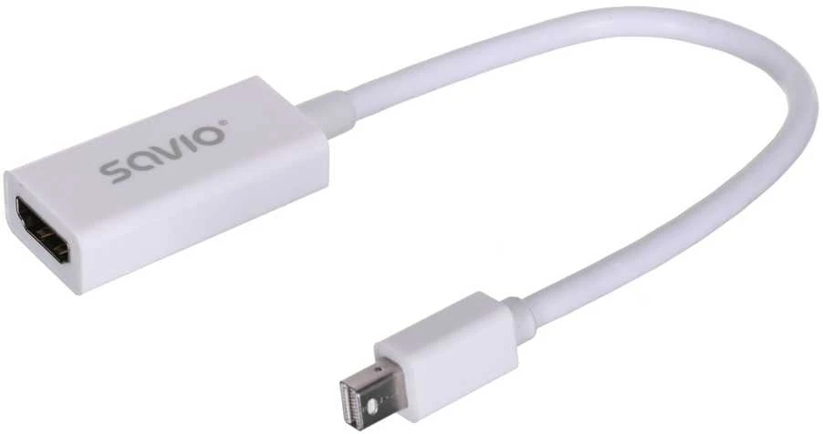 Vaizdo Adapteris - Savio CL-57 Mini DisplayPort į HDMI 0,2 m Baltas