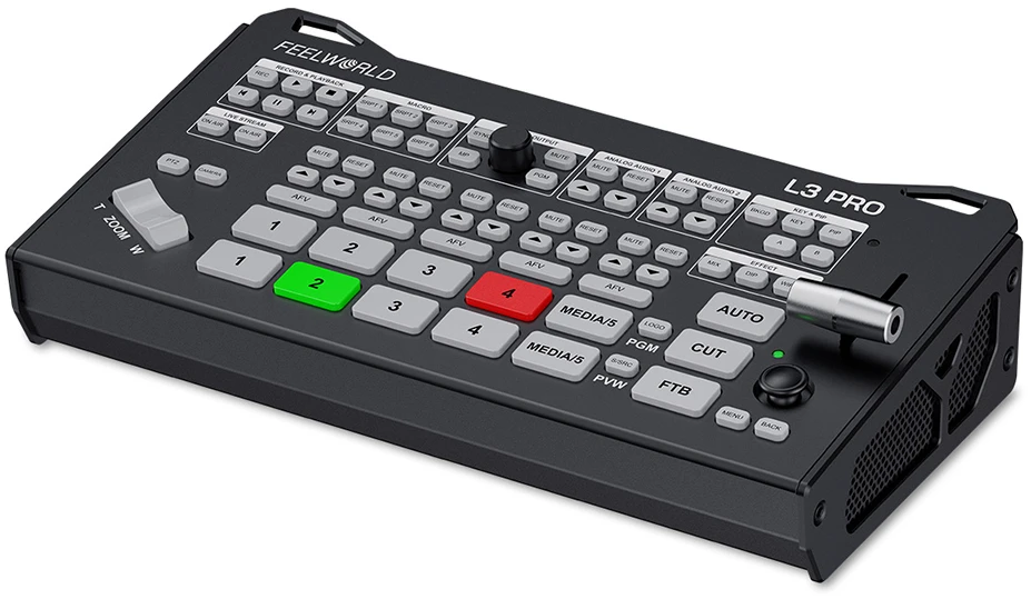 Vaizdo įrašų jungiklis - Feelworld L3 PRO 4 SDI 4 HDMI Įėjimai USB MP4 Įrašymas RTMP Srautinis Siuntimas