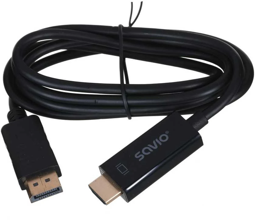 Savio CL-56 vaizdo kabelio adapteris 1,5 m DisplayPort HDMI Type A (Standartinis) Juodas
