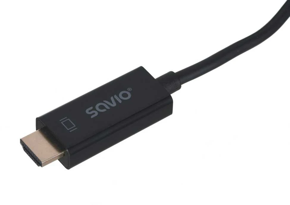 Savio CL-56 vaizdo kabelio adapteris 1,5 m DisplayPort HDMI Type A (Standartinis) Juodas