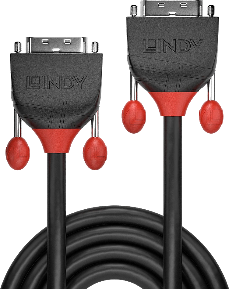 Vaizdo Kabelis - LINDY Juodas Line DVI-D Dual Link M/M, 2560x1600@60Hz, 2 m, Juodas