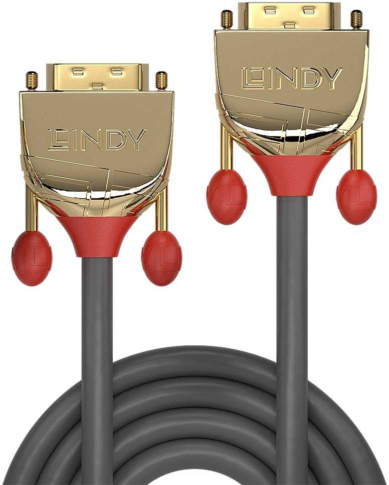 Vaizdo Kabelis - LINDY Gold Line DVI-D SLD Single Link Kabelis, M/M, 15 m, Pilkas