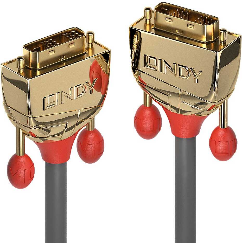 Vaizdo Kabelis - LINDY Gold Line DVI-D SLD Single Link Kabelis, M/M, 15 m, Pilkas