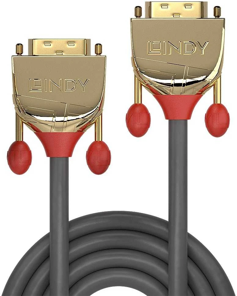 Vaizdo Kabelis - LINDY Gold Line DVI-D SLD Single Link Kabelis, M/M, 20 m, Pilkas