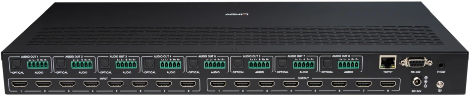 Vaizdo Matricos Jungiklis - Lindy 8x8 HDMI 8K60 Matrica, 48Gbps, IR Valdymas
