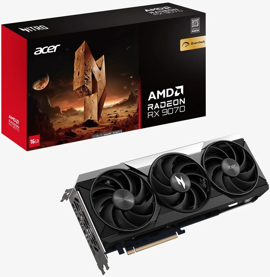 „Acer Predator BiFrost Radeon RX 9070 OC 16GB Baltas“ leidimas AMD GDDR6