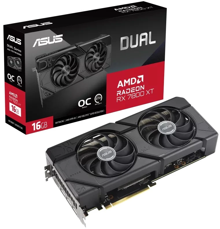 Asus vaizdo plokštė su dviguba RX 7800 XT 16G