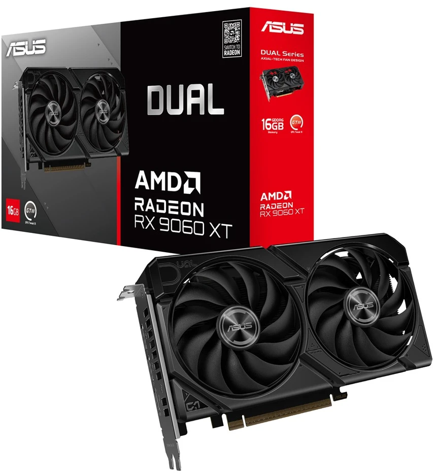 ASUS Dual -RX9060XT-16G AMD Radeon RX 9060 XT 16 GB GDDR6