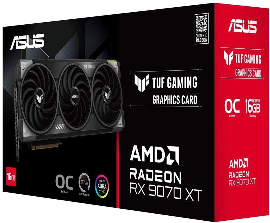 Vaizdo plokštė ASUS TUF Gaming Radeon™ RX 9070 XT 16GB GDDR6 OC Edition