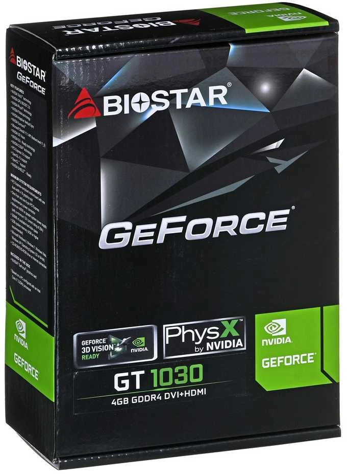 Vaizdo plokštė Biostar GeForce GT 1030 4GB DDR4 (VN1034TB46-TB1RA-BS2)