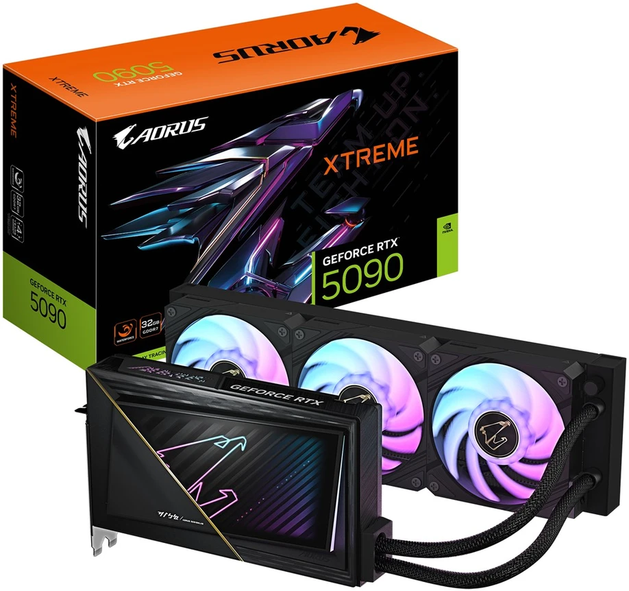 Vaizdo Plokštė - GIGABYTE AORUS RTX 5090 XTREME WATERFORCE 32GB GDDR7 512-bit