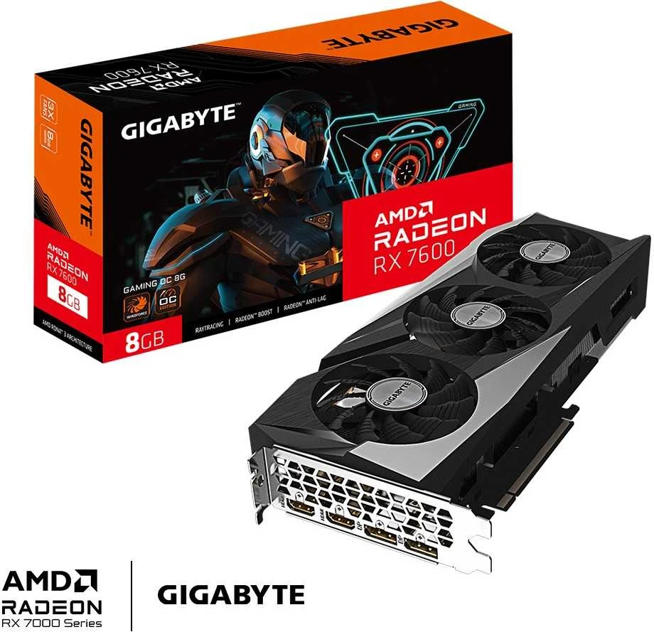 Vaizdo plokštė GIGABYTE Radeon RX7600 GAMING OC 8GB GDDR6 2xHDMI 2xDP