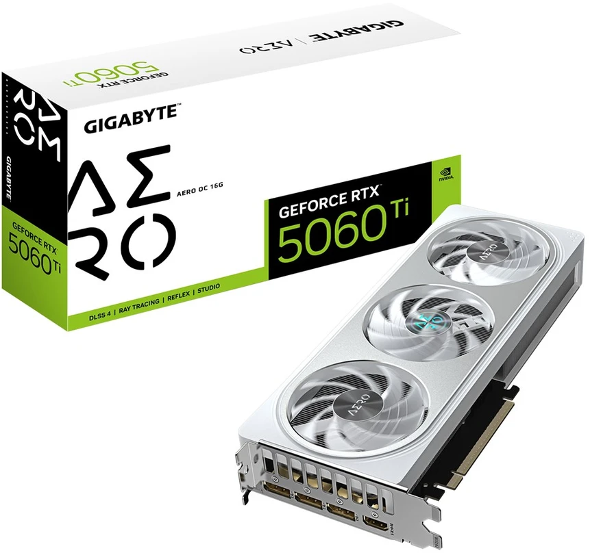 GIGABYTE GeForce RTX 5060 Ti AERO OC 16G Grafikos plokštė