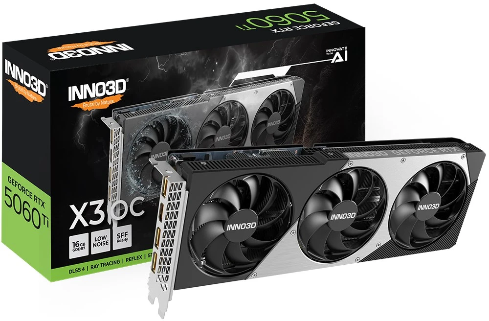 Vaizdo plokštė INNO3D GeForce RTX 5060Ti X3 OC NVIDIA 16GB GDDR7