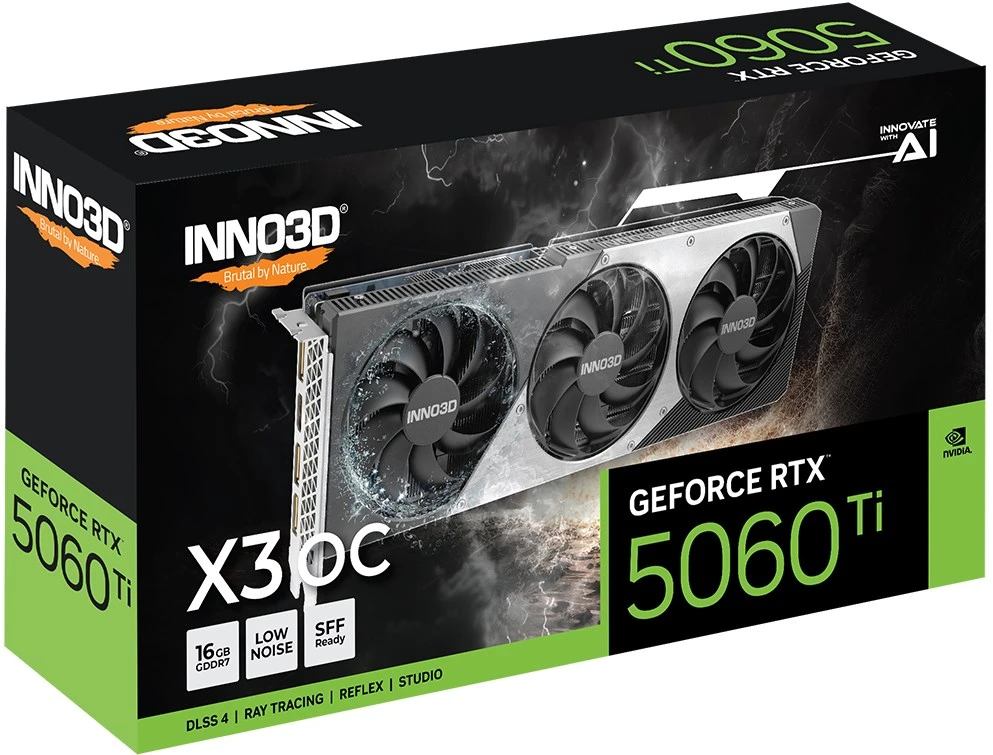 Vaizdo plokštė INNO3D GeForce RTX 5060Ti X3 OC NVIDIA 16GB GDDR7