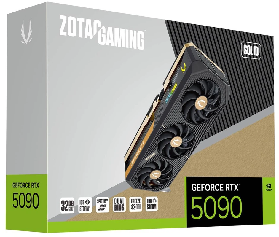 Zotac ŽAIDIMŲ vaizdo plokštė GeForce RTX 5090 SOLID NVIDIA 32 GB GDDR7