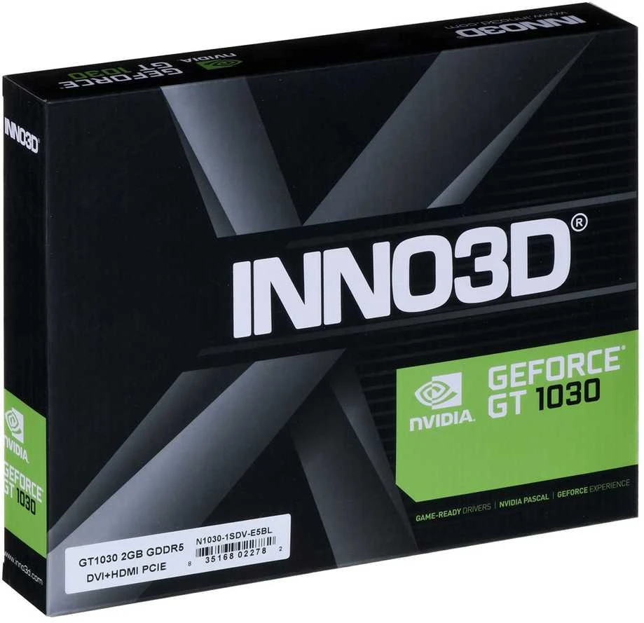Vaizdo Plokštė - Inno3d N1030-1sdv-e5 Juoda NVIDIA Geforce GT 1030 2GB
