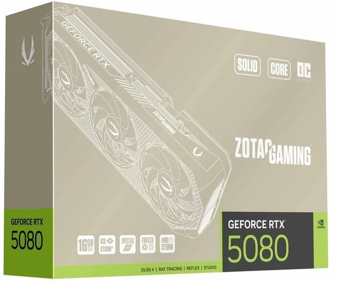 ZOTAC GAMING GeForce RTX 5080 SOLID Core OC 20th Anniversary Edition grafikos plokštė