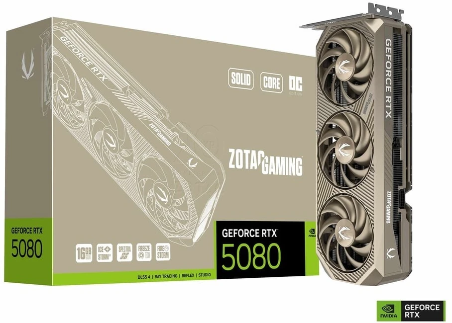 ZOTAC GAMING GeForce RTX 5080 SOLID Core OC 20th Anniversary Edition grafikos plokštė