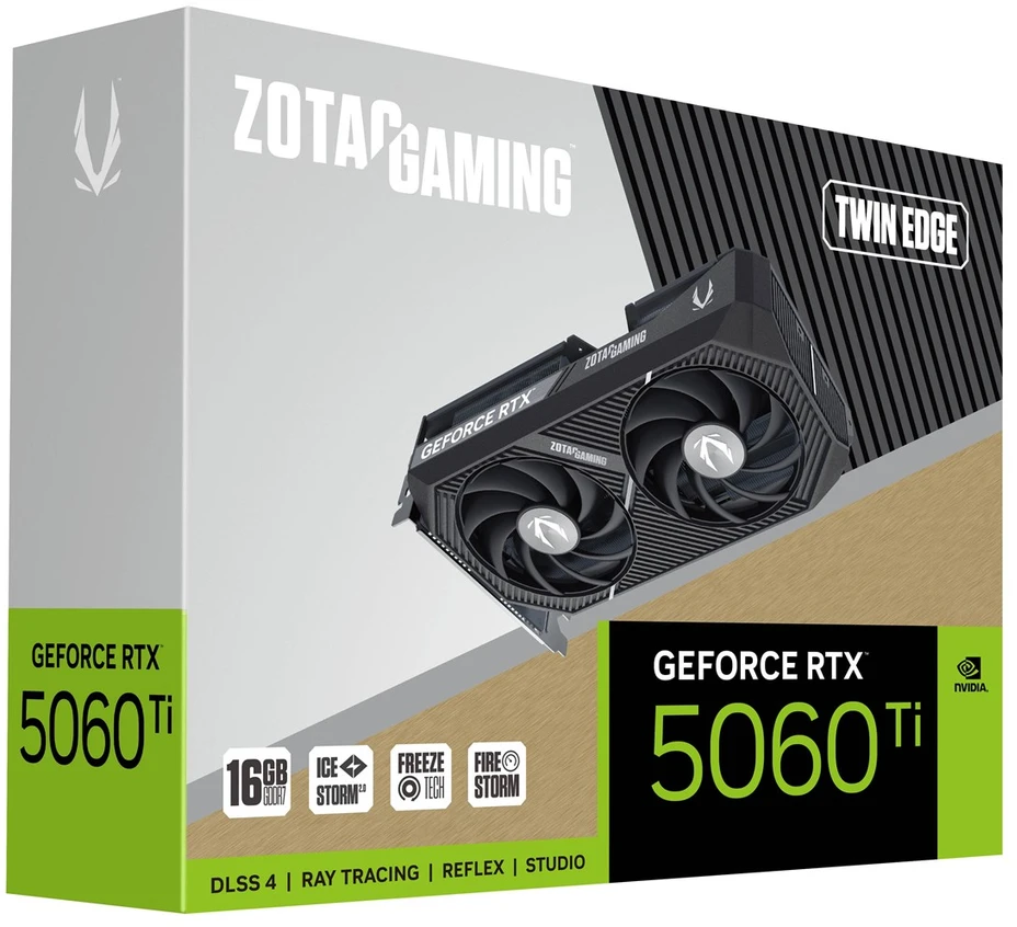 Zotac ŽAIDIMŲ vaizdo plokštė GeForce RTX 5060 Ti Twin Edge NVIDIA 16 GB GDDR7