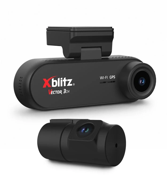 XBLITZ VECTOR 3CH 3-CHANNEL DVR WITH REARVIEW CAMERA, Wi-Fi, AND GPS