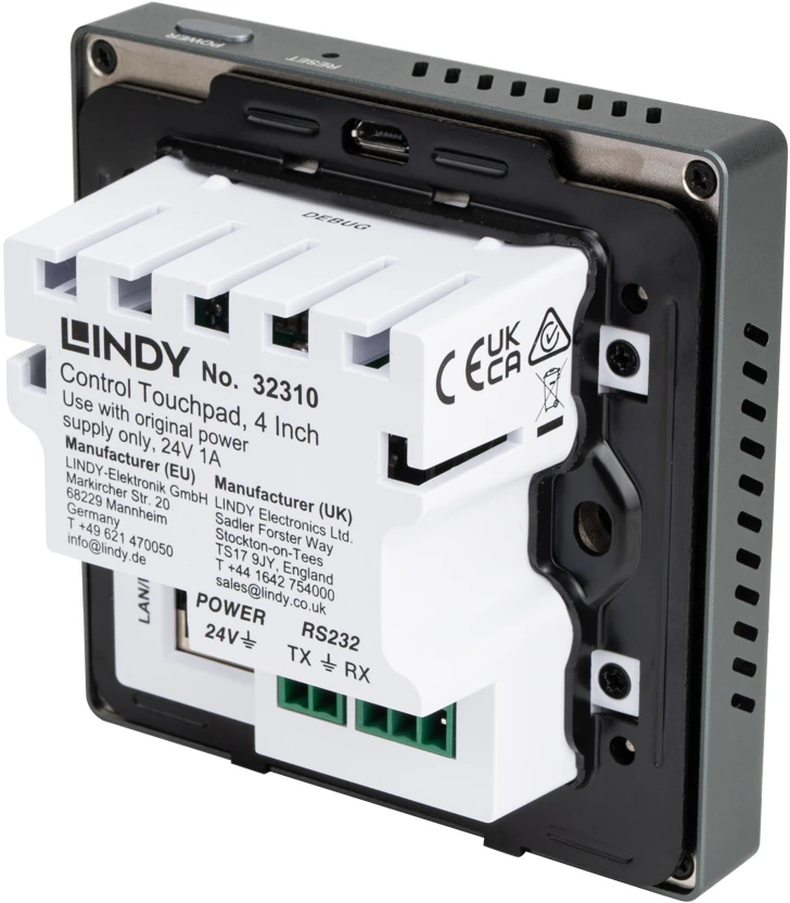 Lindy 32310 valdymo pultas – galinė jungčių pusė