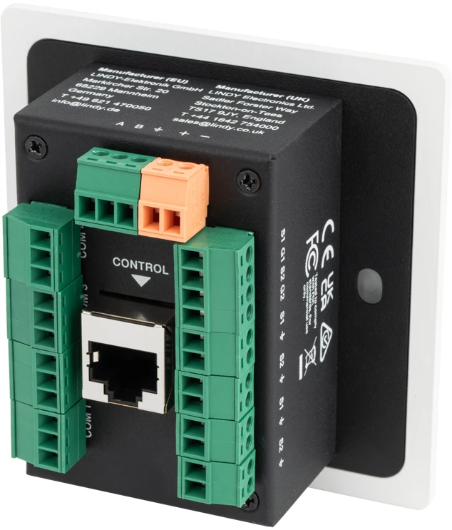 Valdymo Klaviatūra - Lindy Control klaviatūra 32306, Programuojamas su Lindy Pro Control, PoE, RS232/RS485/IR Išėjimai, Balta